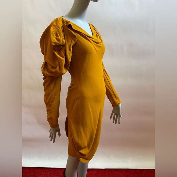 Vivienne Westwood RED LABEL DRESS AW15 NEW IT 40 Mustard - Picture 1 of 16